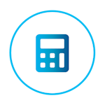 Symbolbild zur Fahrzeugbewertung – Rechner-Icon mit Text zur Berechnung des Fahrzeugankaufs.