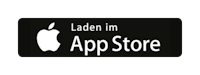 Schwarzes Apple App Store-Logo mit der Aufschrift 'Laden im App Store' – Verlinkung zum Download einer App für iOS-Geräte.
