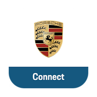 Logo der Porsche Car Connect App mit Porsche-Wappen und Schriftzug 'Car Connect' – Symbol für die Porsche Fahrzeugvernetzungs-App.